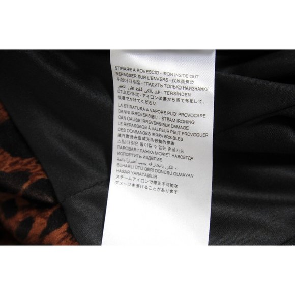 The Attico Womens Leopard Print Top Size 40 Brown Tan Bow Balloon Ruffle Sleeve - Picture 12 of 16